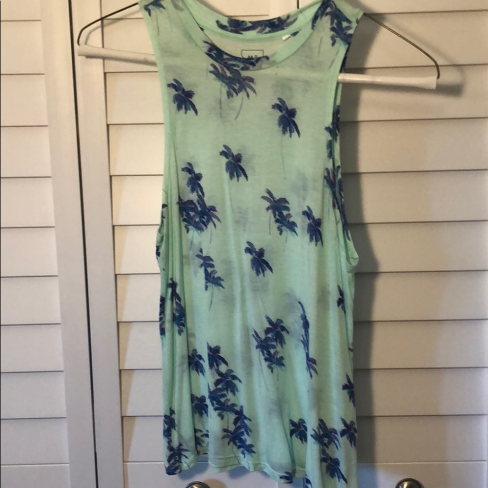 Sheer palm tree tank top